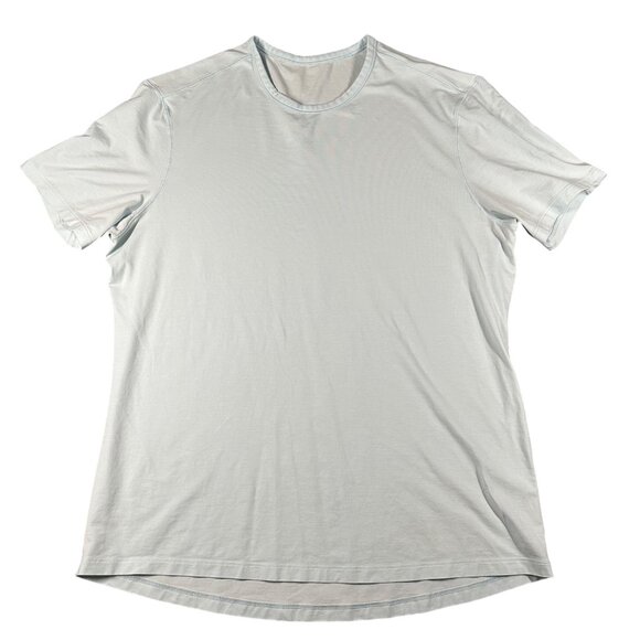 Lululemon Shirt Mens XXL Light Blue Short Sleeve Round Neck T-shirt Tee Athletic - Picture 1 of 16